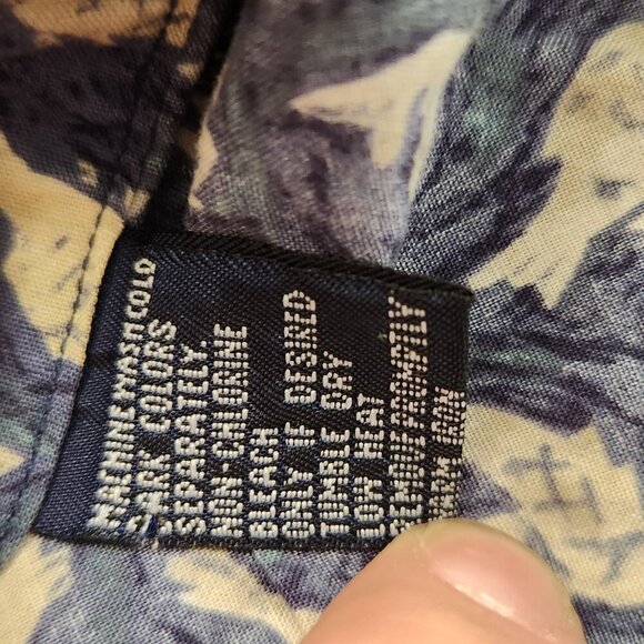 Chaps Ralph Lauren Hawaiian Fish All Over Print Vtg Button Down Mens Size Large - Picture 11 of 11